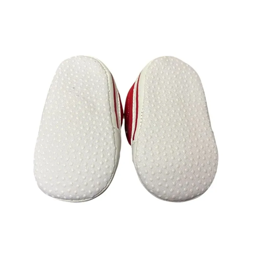 Luvable Friends Red & White Sneaker Baby Booties Size SM Small 0-6 Months New